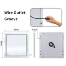 Axyaa Square LED Bathroom Mirror with Touch Sensor, Dimmable Light, and Demister Pad