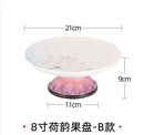 Axyaa Hand-Painted Lotus Relief Ceramic Fruit Tray
