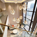Axyaa Crystal Chandelier Stair Pendant Lamp Living Room Interior Lighting