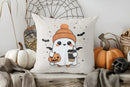Cute Ghost Floral Halloween Pillow Cover for Sofa Bedroom Car by Axyaa