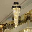 Axyaa Luxury Modern Crystal Chandelier - Black/Gold Loft Lighting Fixture