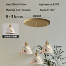 Axyaa Terrazzo Chandelier Lamp - Retro Nordic Bedroom Coffee Shop Pendant Light