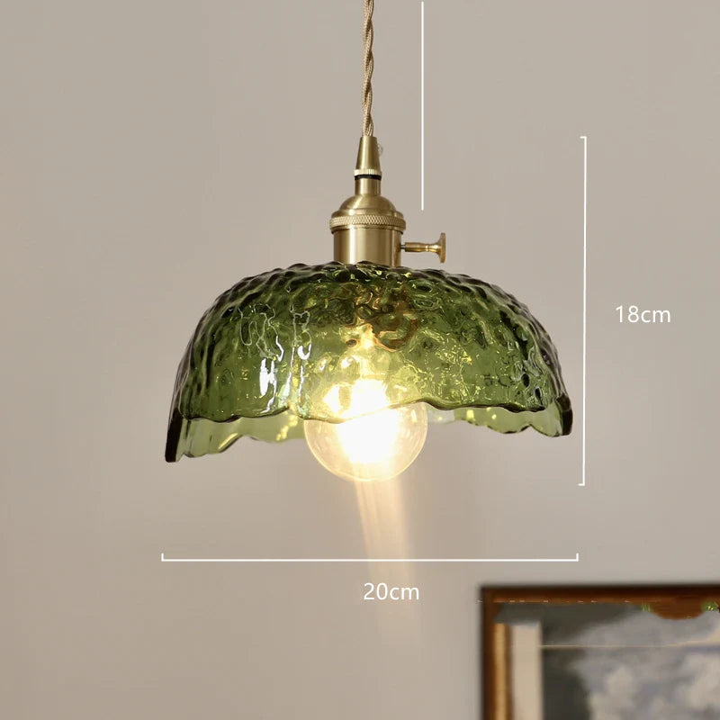 Nordic Green Glass LED Pendant Light by Axyaa - Modern Indoor Lighting