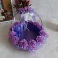 Axyaa Handmade Flower Lace Round Storage Basket