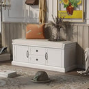 Axyaa Entryway Storage Bench with Drawers & Cabinets, Removable Cushion - End of Bed Bench