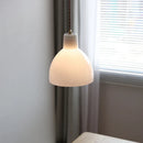 Axyaa White Glass LED Pendant Chandelier, Japan Style Hanging Lamp for Bedroom, Stair & Living Room