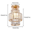 Axyaa Crystal Ceiling Light Chandelier LED Flush Mount Fixture E27 Gold Black