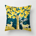 Golden Tree Forest Pillow Case by Axyaa: Car/Home Sofa Bed Decor, 45x45cm Decorative Cushion Cover