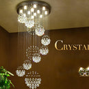 Axyaa Modern Crystal LED Chandelier for Large Villa, Hotel, Kitchen & Staircase