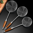 Axyaa Stainless Steel Colander with Wooden Handle for Noodles, Fries & Sifting