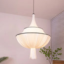 Vintage Cloth Pendant Lights for French Living Room, Bedroom Chandelier by Axyaa