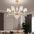 Axyaa Luxury Crystal Chandelier Pendant Light for Living & Dining Room
