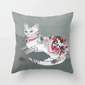 Axyaa Cute Animal Print Polyester Pillowcase for Bedroom Living Room 45x45cm
