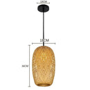 Axyaa Bamboo Woven Pendant Lamp - Natural Rattan Core LED Chandelier