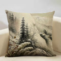 Axyaa Japanese Landscape Ukiyo Style Cushion Cover 45x45cm Art Decor Linen Pillow Case