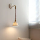 Axyaa Ceramic Copper Wall Sconce LED Lamp with Pull Chain Switch