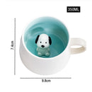Axyaa Cute Animal Ceramic 3D Mug - Coffee Tea Breakfast Cup Gift