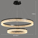 Axyaa Black Rings Pendant Lights: Modern, Minimalist Chandelier with Remote Control