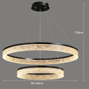 Black Rings Pendant Lights Modern Chandelier Dimmable Remote Lamp for Home Decoration by Axyaa