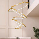 Axyaa Gold Hexagon LED Pendant Lights - Modern Luxury Chandelier for Living Room and Bedroom
