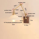 Axyaa Walnut Wood Ceramic LED Wall Sconce Rotatable Stair Light Fixtures