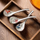 Axya Long-Handled Ceramic Soup Spoons Set for Stylish Dining Experience