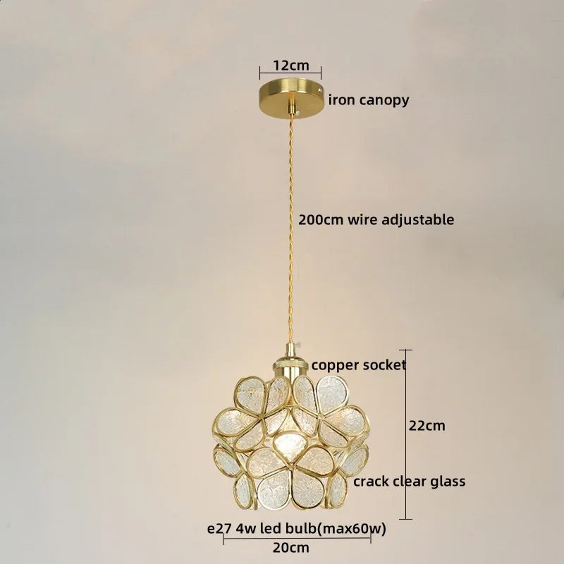 Axyaa Glass LED Pendant Lights Modern Hanging Lamp for Home Decor