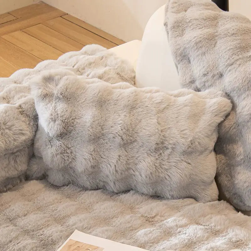 Axyaa Winter Plush Pillow Case: Nordic Home Decor Rectangle Cover