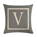 Axyaa Gray Alphabet Decorative Pillow Cover 45x45cm