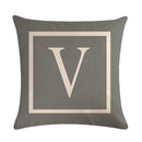Axyaa Gray Alphabet Decorative Pillow Cover 45x45cm