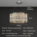 Axyaa Crystal Chandelier - Elegant Light Luxury Style for Living Room, Hall, Restaurant