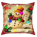 Christmas LED Luminous Pillowcase with Santa Claus Snowman Tree Design by Axyaa