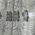 Axyaa European Style Floral Jacquard Tulle Curtains for Living Room and Bedroom