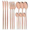 Axyaa Mirror Silver Stainless Steel Cutlery Set - 12Pcs Western Dinnerware Kitchen Utensils
