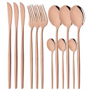 Axyaa Mirror Silver Stainless Steel Cutlery Set - 12Pcs Western Dinnerware Kitchen Utensils