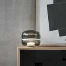 Axyaa Smoky Grey Amber Glass Table Lamp Luxury Designer Bedroom Marble Art Night Light