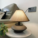 Axyaa Ceramic Black Floor Lamp with LED Light, Elegant Decor for Living Room