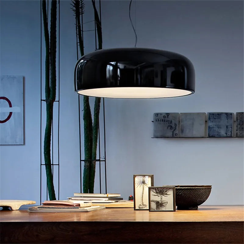 Axyaa Black Nordic Suspension Light: Modern Minimalist Dining Room LED Lighting