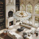 Axyaa Glass Bubble Chandelier & French Lamp Set for Vintage Open-Space Master Bedroom