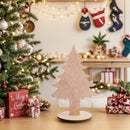Axyaa Wooden Christmas Tree Ornaments Set, Bohemian Winter Decor, Rustic Home Decoration