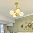 Axyaa Pumpkin Glass Chandelier for Home Decor in Living Room, Bedroom, Dining Room