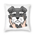Axyaa Miniature Schnauzer Dog Cartoon Cushion Cover for Sofa - Puppy Lover's Nordic Pillow