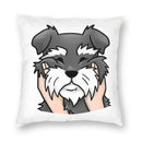 Axyaa Miniature Schnauzer Dog Cartoon Cushion Cover for Sofa - Puppy Lover's Nordic Pillow