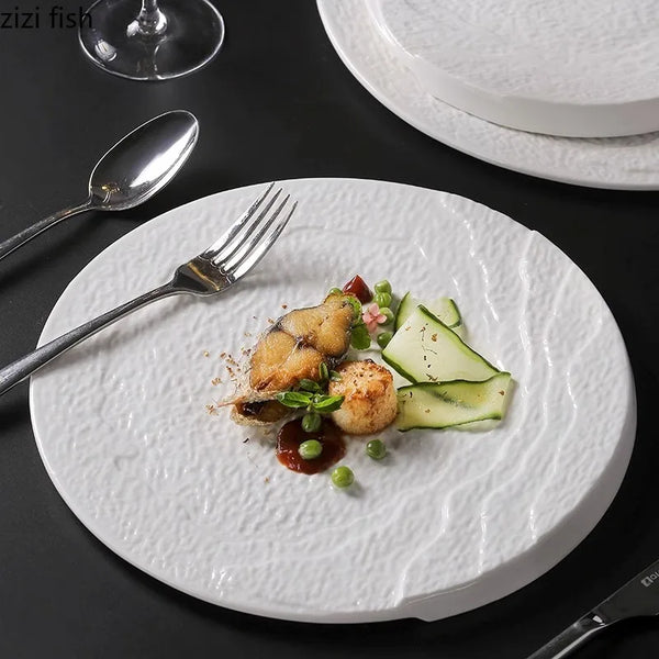 Axya Irregular Texture Ceramic Dinner Plate Set