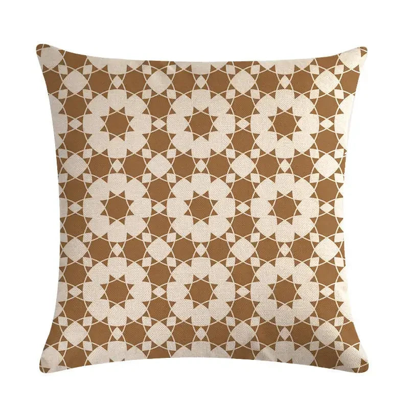 Axyaa Geometric Linen Pillowcase for Stylish Home Decor