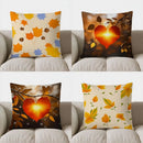 Axyaa Autumn Leaves Pattern Throw Pillow Cover for Sofa, Bedroom, Car