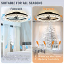 Axyaa Modern Crystal Ceiling Fan with Remote Control LED Light Simple Home Decor
