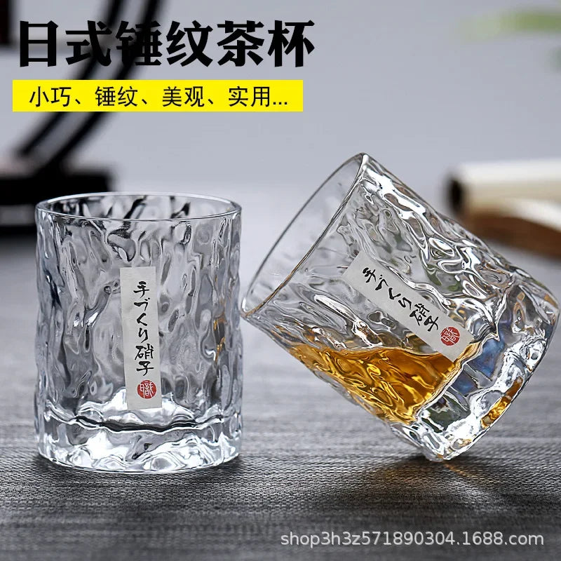 Axya Hammered Wine Glass Whiskey Beer Crystal Cup Home Bar Drinkware