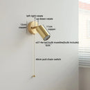 Axyaa Nordic LED Wall Lamp: Modern Minimialist Design, Wood Button Switch, Ideal for Bedroom & Bathroom