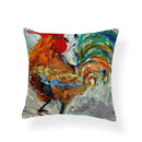 Axyaa Watercolor Rooster Pattern Pillowcase Home Decor Throw Cushion Cover